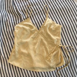 Cotton Candy LA yellow “silk” tie top